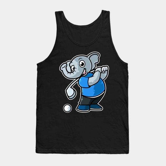 Elephant Golf Player Golfer Golfing Funny Kids Boys design Tank Top by theodoros20